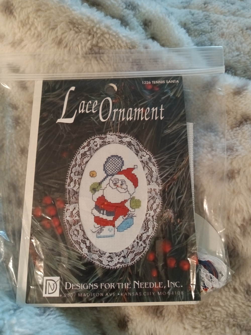 Cross Stitch Kit Christmas Ornament Tennis Santa #1226